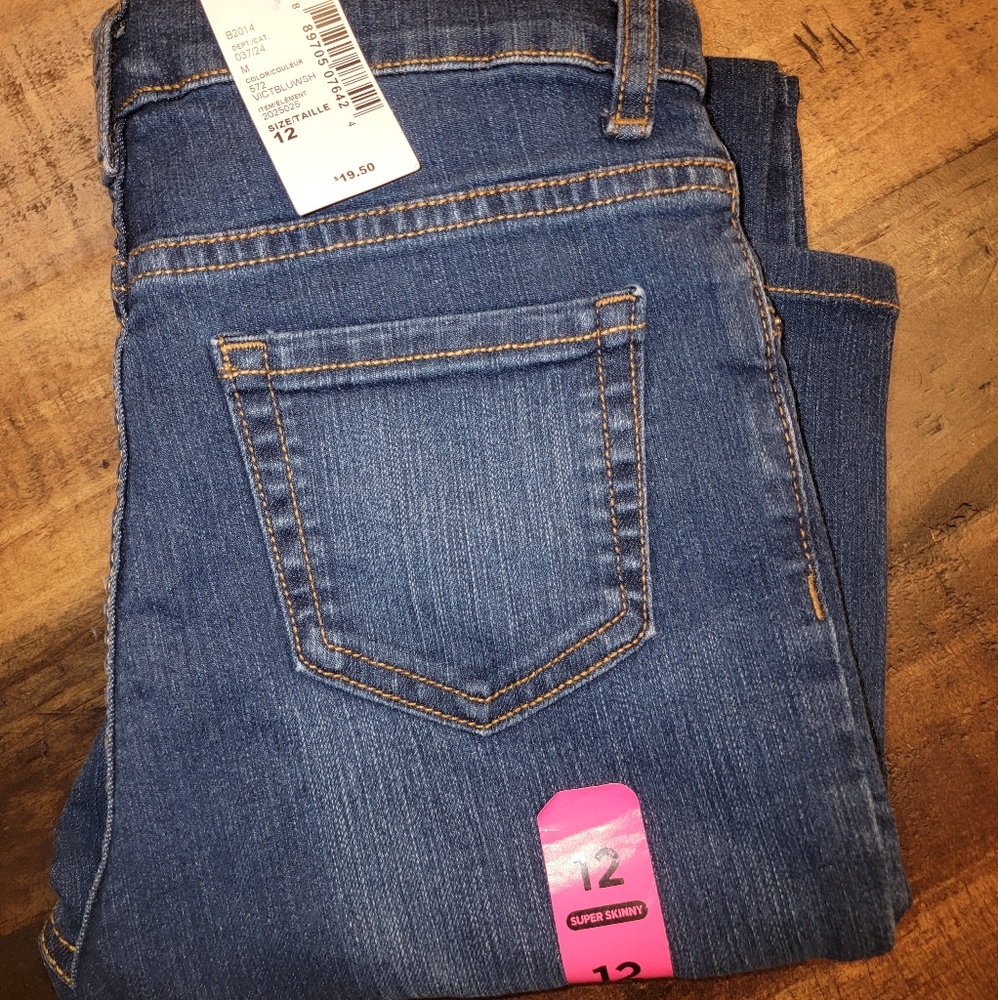 Girls Basic Stretch Super Skinny Jeans - Victbluwsh